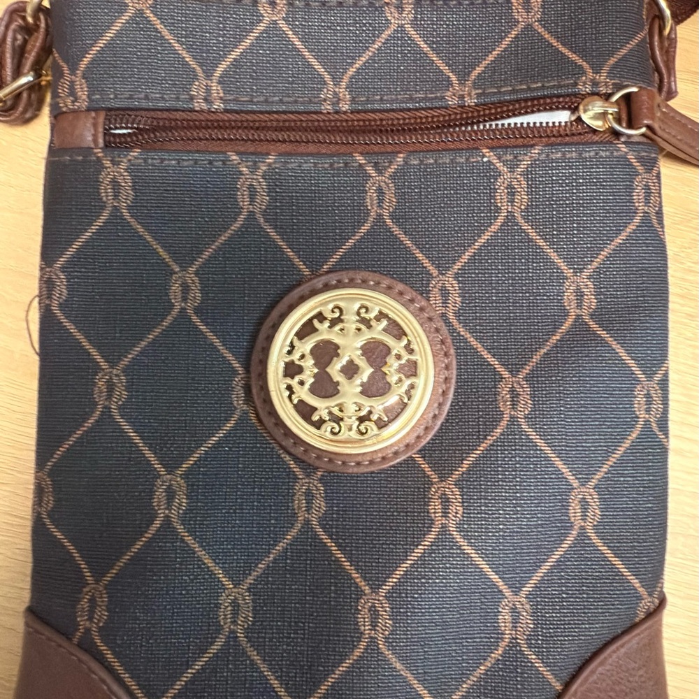 Brown and Gold Crossbody Bag